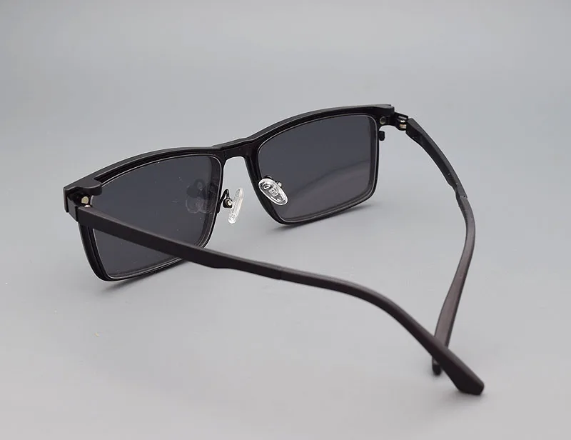 Vollformat Herren brille Nachtsicht brille Magnet Klapp clip auf Sonnenbrille Myopie Strahlung polarisierter UV-Schutz 57 Mehrfarbiger Clip, ultraleichte und bequeme, UV-beständige Sonnenbrille, quadratische Brille für – Detail 12