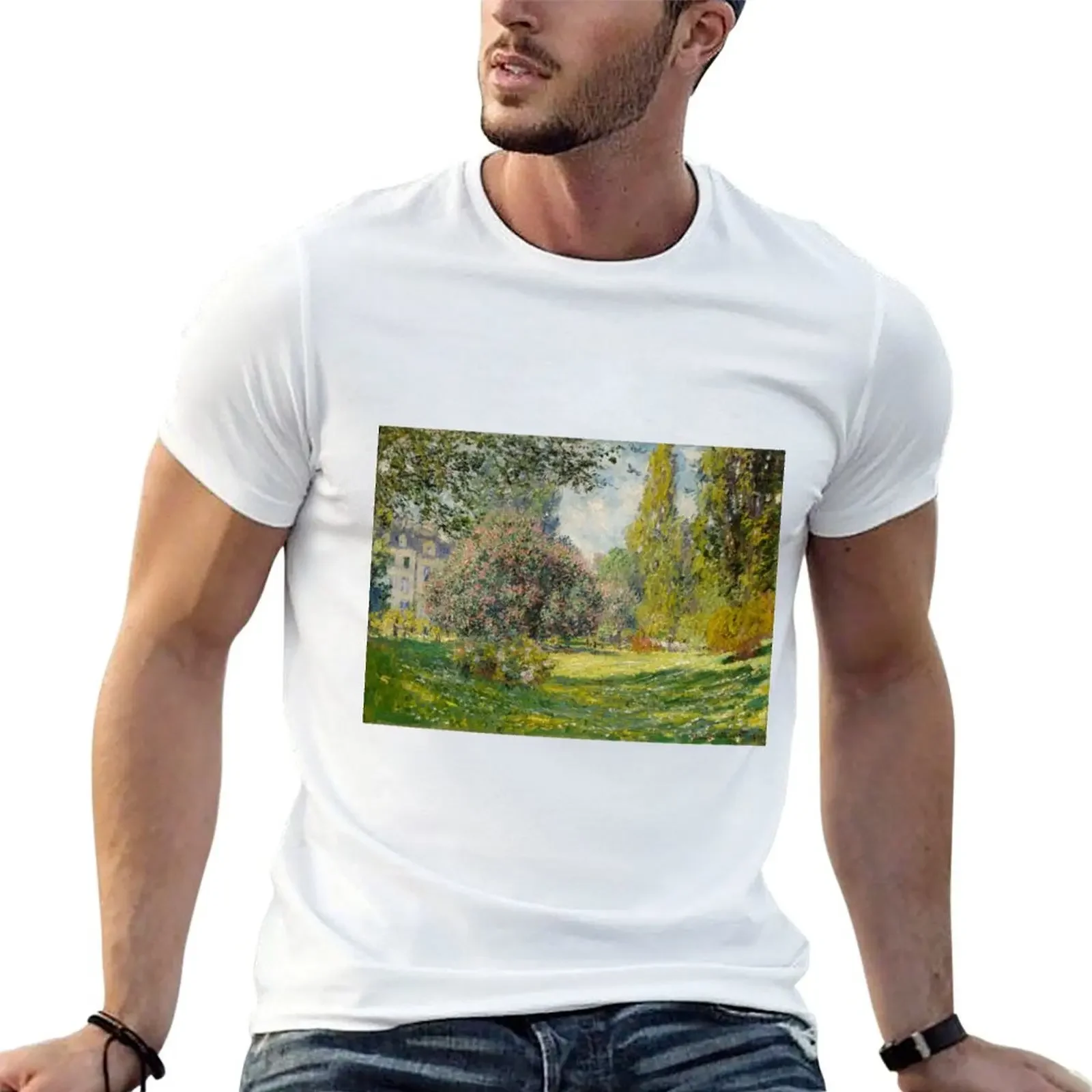 The Parc Monceau - Claude Monet T-Shirt designer shirts cotton graphic tees men clothing