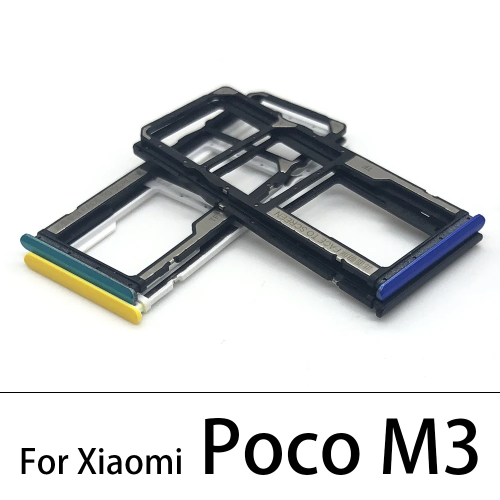 Soporte para bandeja de tarjeta Xiaomi Poco M3, adaptador de ranura para tarjeta SIM Micro SD con Pin, piezas de repuesto para teléfono inteligente, 50 unidades