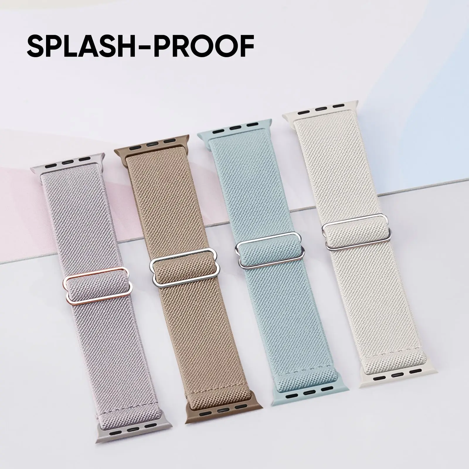 4 Pak Lingkaran Tunggal untuk Jam Tangan Apple Ultra Band 40Mm 44Mm 41Mm 38Mm 49Mm 45Mm Gelang Nilon Elastis Tali IWatch Seri 9 8 7 3 Se