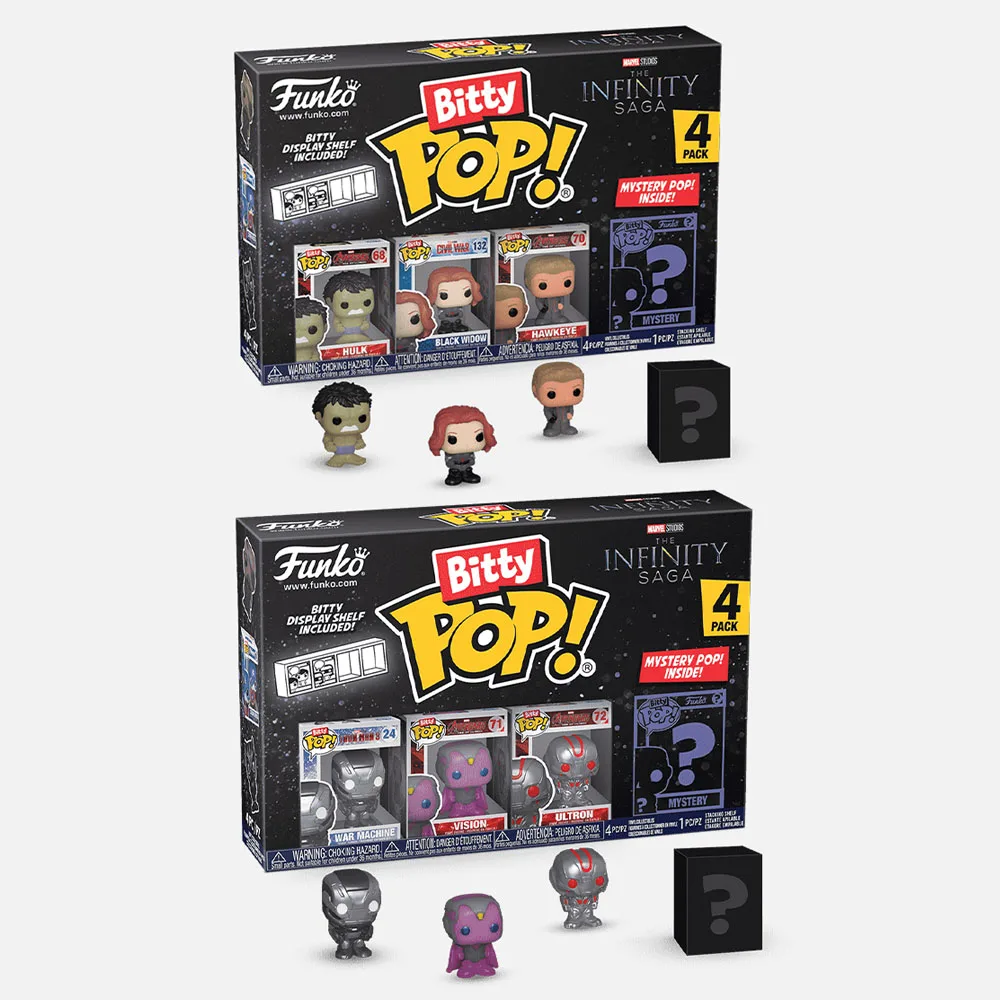 Виниловые экшн-фигурки Funko Bitty Pop Марвел Халк #68, Черная Вдова #132, Hawkeye #70, военная машина #24 Vision #71, подарки для детей