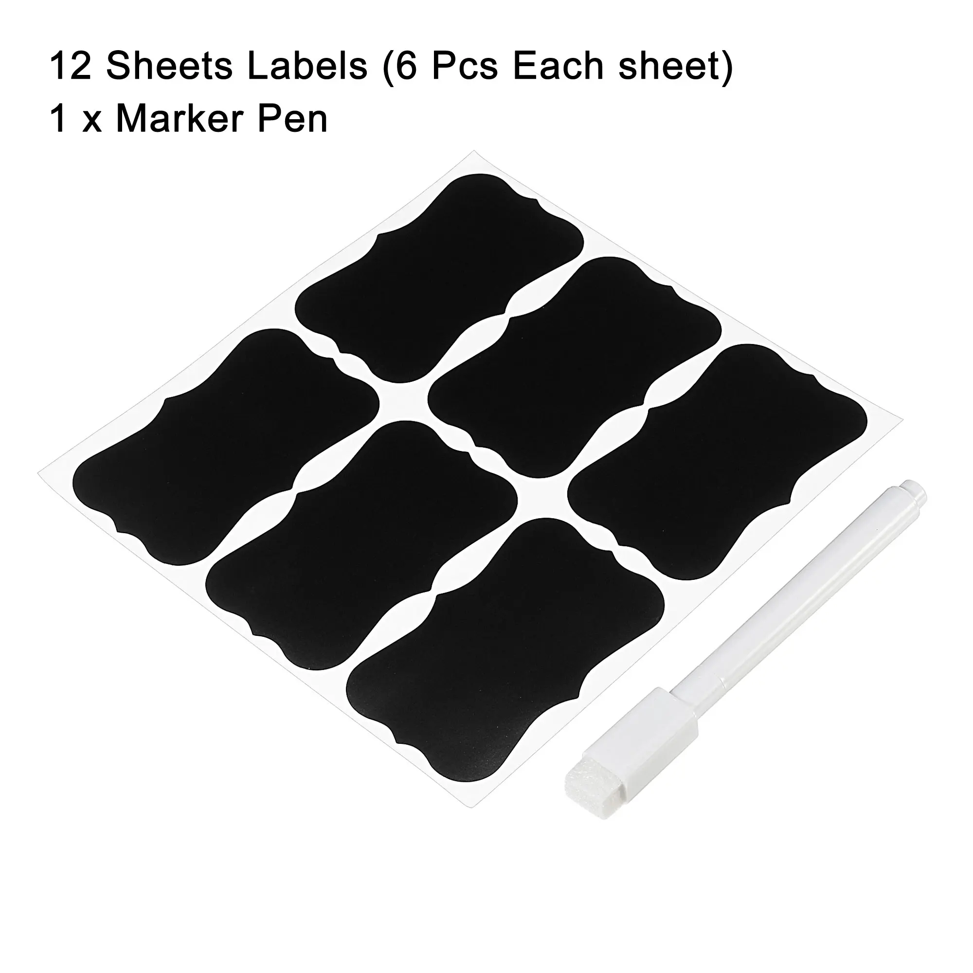 quadro preto etiquetas adesivos geladeira zer marker food storage sticker frascos garrafas pasta 17x27 polegada 72 pcs 01