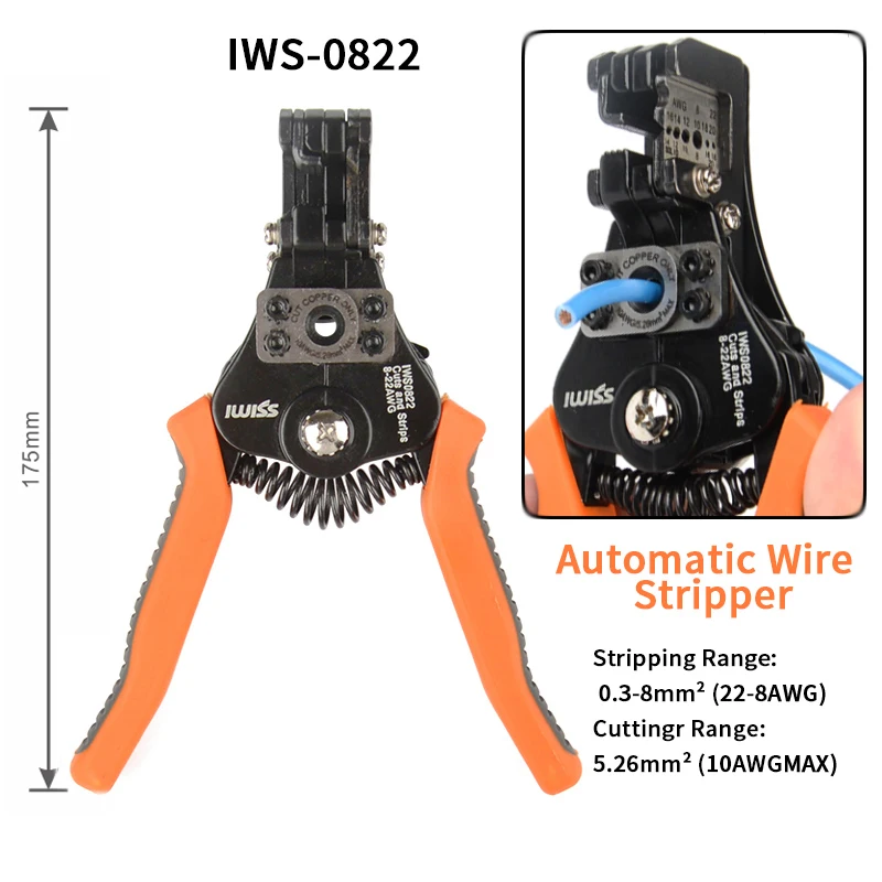 

IWS-0822/HS-700B Automatic Stripping Pliers wire stripper Multi-function electrician wire Cable Cutter multifunctional Tool