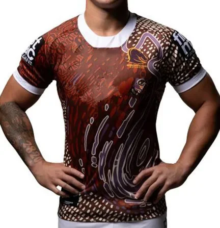 

2024 Brisbane Broncos Indigenous Rugby Jersey - Men's Size:S-M-L-XL-XXL-3XL-4XL5XL（Print Custom Name Number）