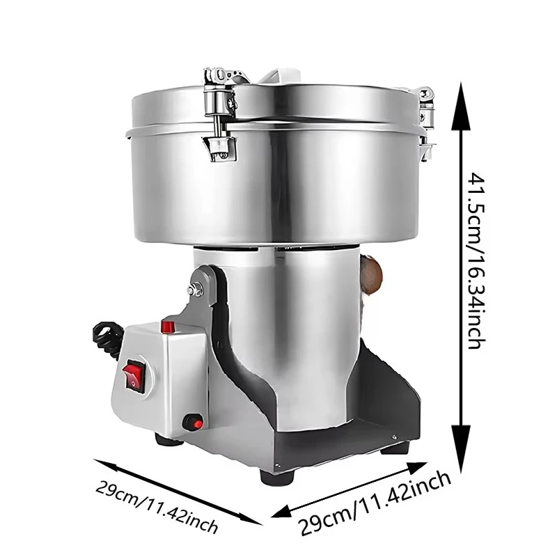 5000G High Speed Commercial Corn Kernel Flour Herb Mill Stainless Steel Spice Rice Commercial Grinder