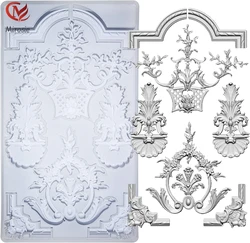 Mirosie Baroque Relief Embossed Art Silicone Mold for Polyclay Air Dry Clay Plaster, dekoracyjna kolumna i rzeźba statua