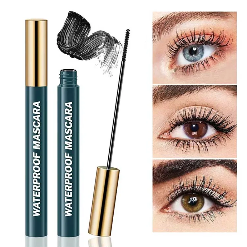 Máscara de pestañas 4D resistente al agua, a prueba de manchas, voluminizadora, alargamiento de pestañas dramáticas, sin climas, Ultra negro, de larga duración para fiesta de boda