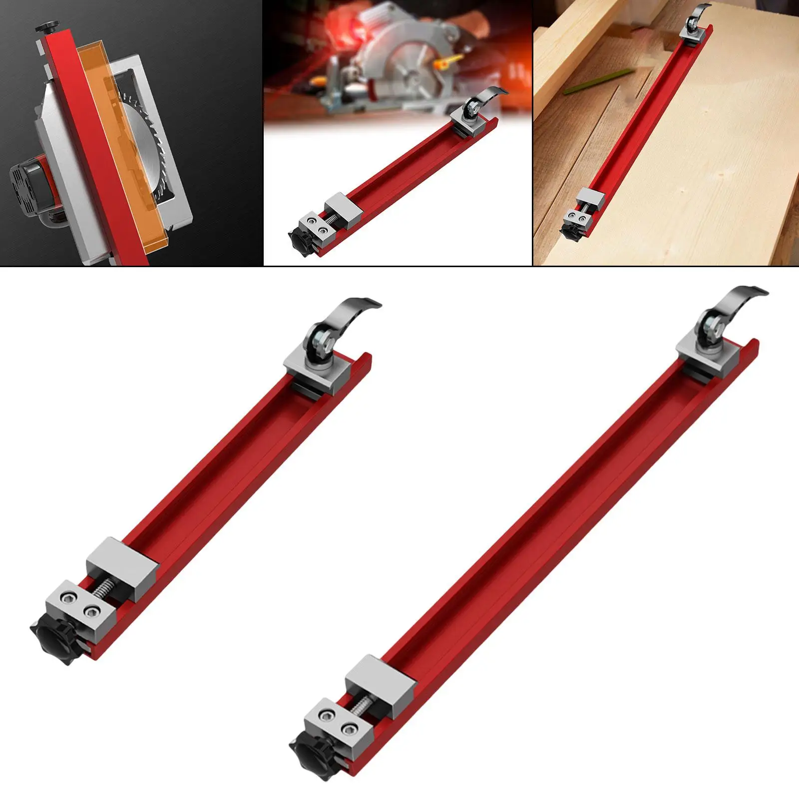 

Basic guide for cutting machines with positioning clamp for circular saws