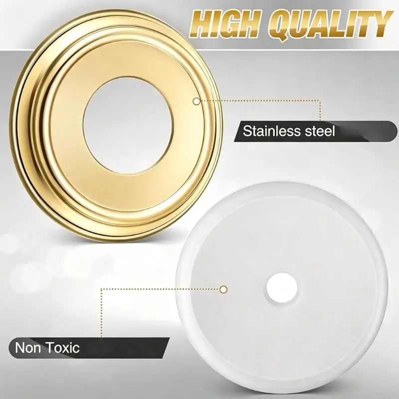652F Bathroom Faucet Trim with Round Escutcheon, Transfer Knob and Metal Mount Hardware for Tub Outlet Cover Use