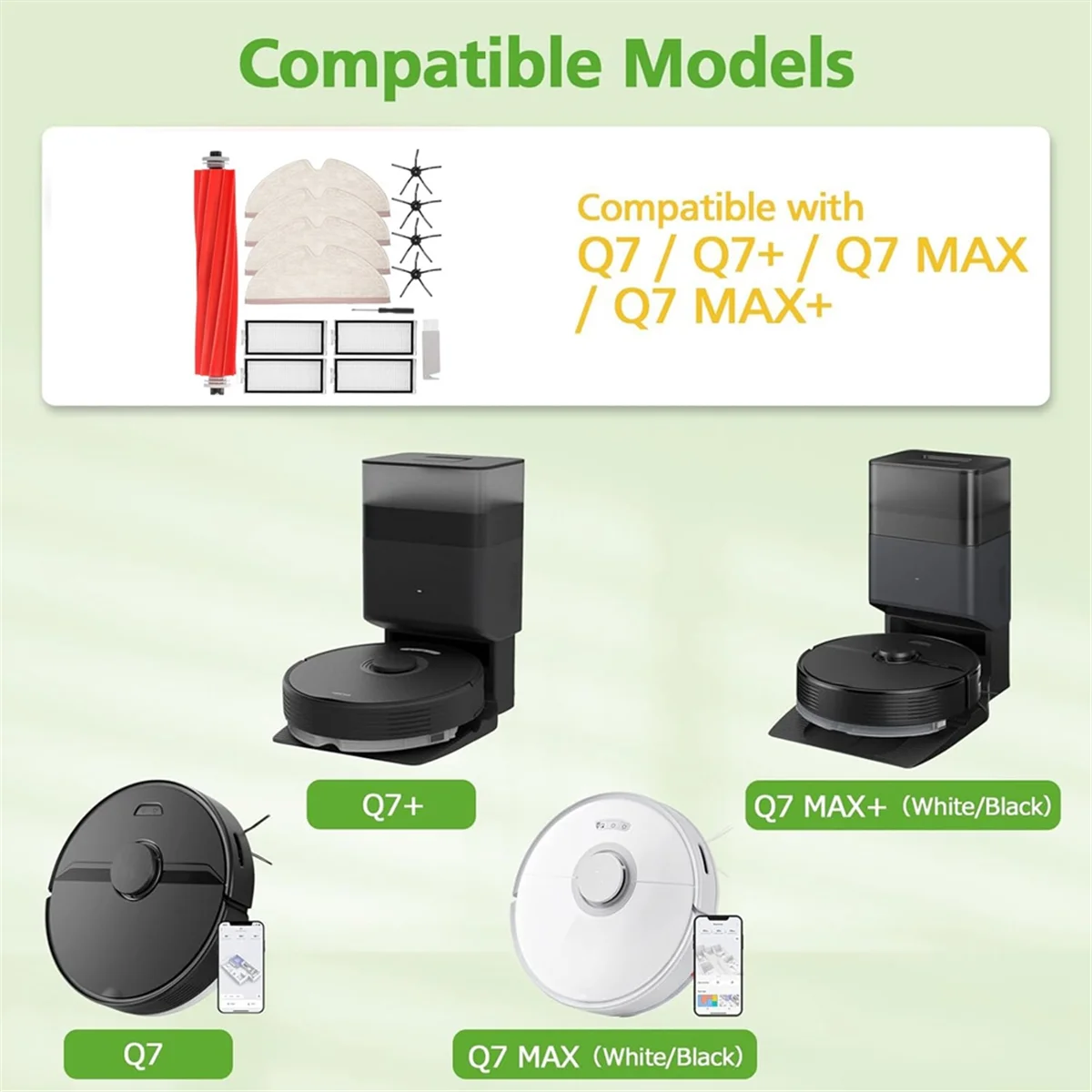 

15 шт. запасные части для + Max Max + аксессуары для пылесоса основная боковая щетка фильтр ткань для швабры