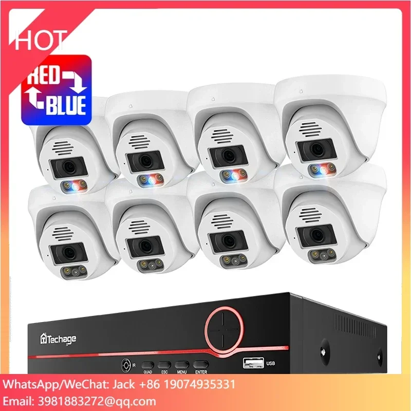 

8CH Hd Display Full Color Night Cctv Cameras 8Mp Camera Poe Face Detection Cheap Ip Security Camera System