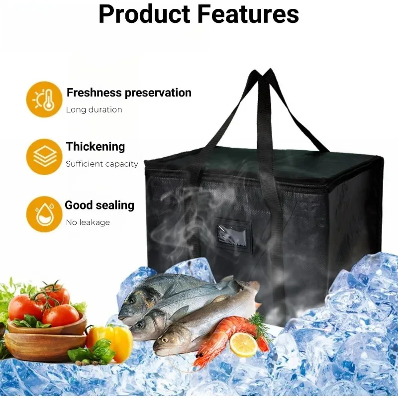 حقيبة توصيل الطعام مقاس 43 × 31 × 30 سم، حقيبة حرارية لتوصيل الطعام، حقيبة تبريد معزولة سعة 40 لترًا، حقيبة بقالة قابلة للطي تحافظ على الطعام ساخنة أو باردة #4