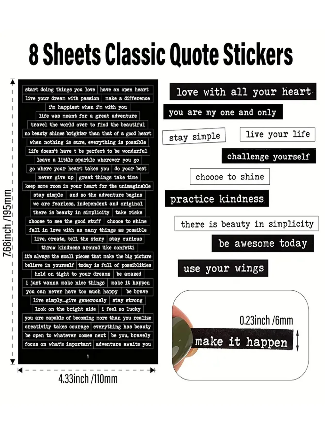 8 Sheets/406pcs Motivational Q - đánh giá và giá Art Craft Quotes