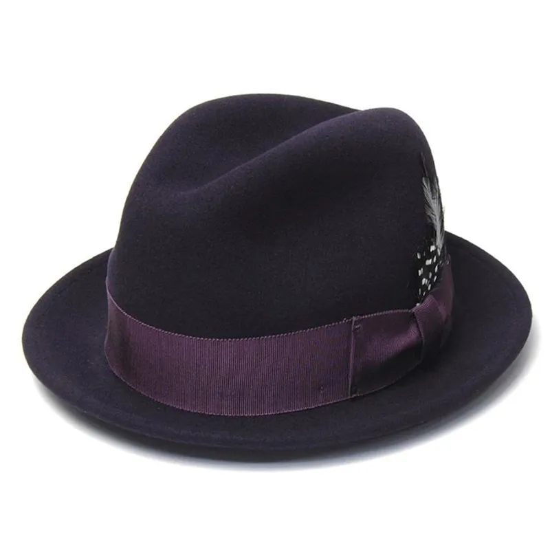 スタイリッシュな短いつばのフェドーラ帽、ヨーロッパとアメリカのデザイン、ウール製の女性用曲がったつばの帽子、オールシーズン対応のファッションアクセサリー