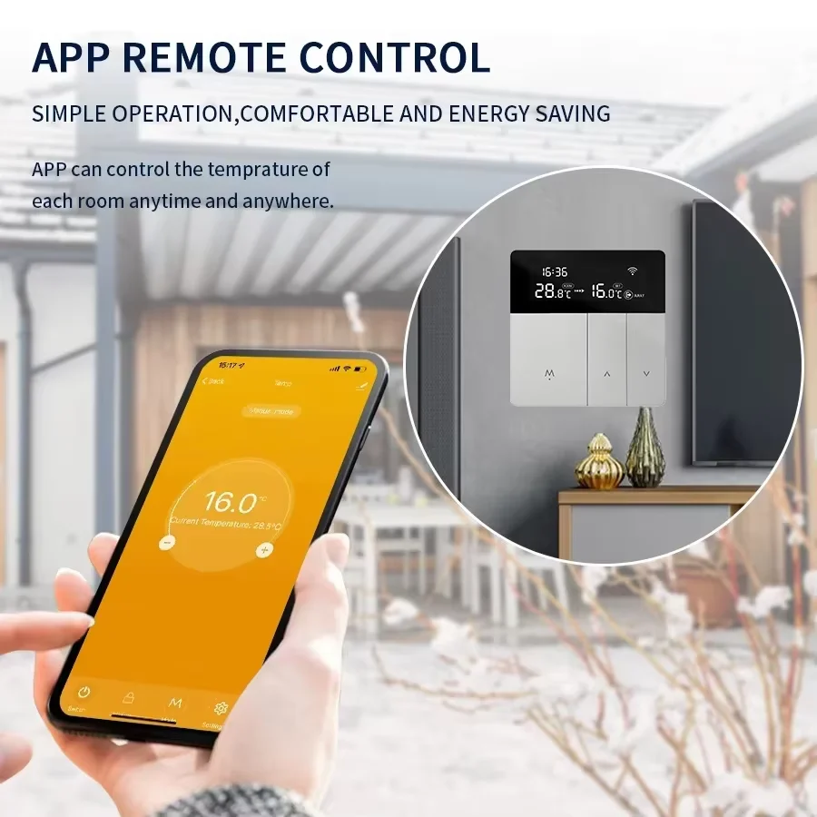 YHYB Tuya Wifi Smart Thermostat Voice Control Compatible with Alexa & Google Home Electric Floor Heating TRV Water Gas Boiler