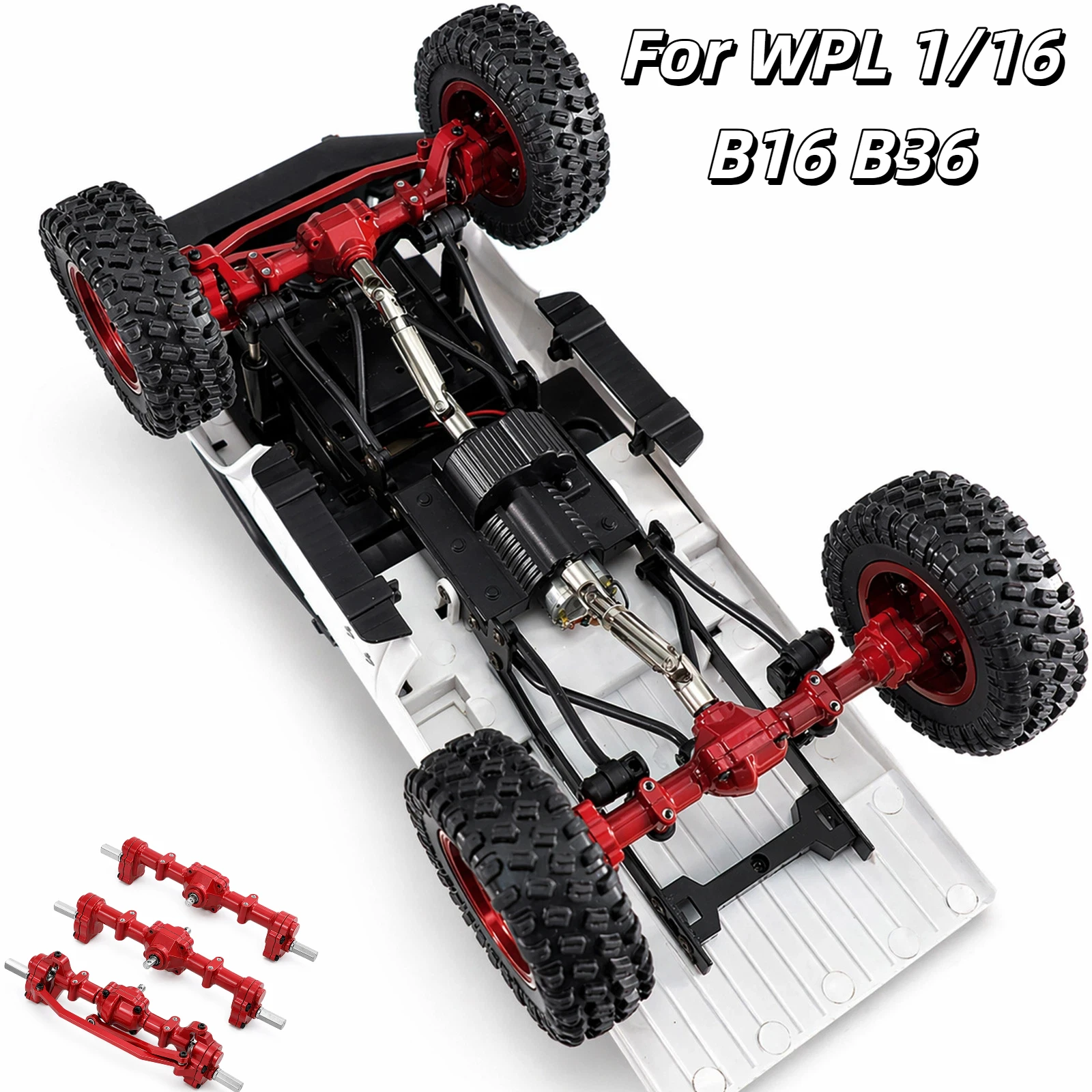 

WPL Metal Upgrade Front Middle Rear Axle Set For 1 16 B16 B36 6WD Remote Control Car Aluminum Alloy Replacement Parts