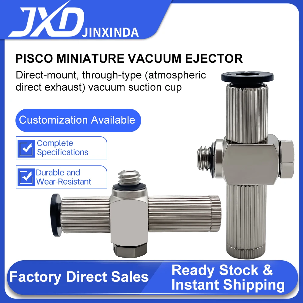 JXD PISCO Direct-Mount Vacuum Ejector for Suction Cups (Models: VCH05-M54, VCH05-M64) - High Vacuum Level