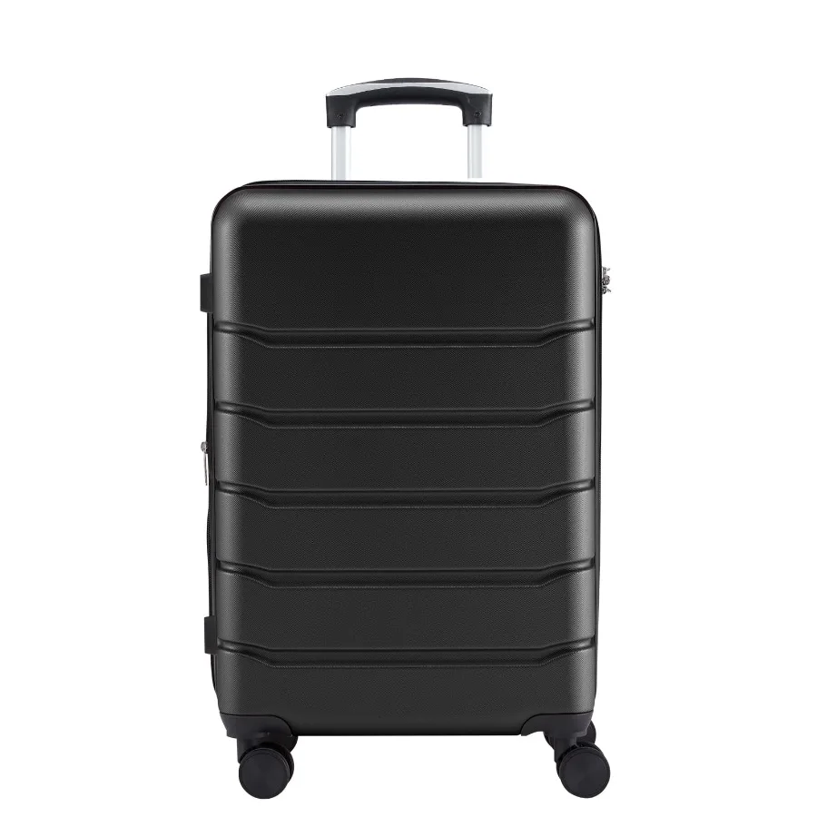 

24 Inch Hardside Expandable Luggage with Spinner Wheels Checked-Medium Lightweight Expandable Rolling Luggage with TSA Lock Bla