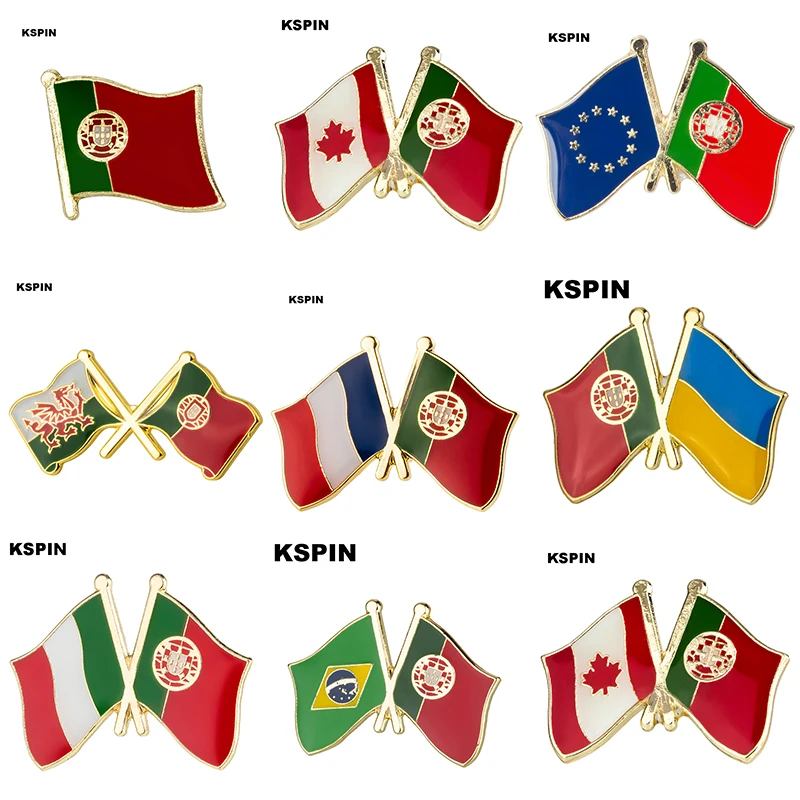 Broszka z flagą Portugalii Narodowe przypinki do klapy Przypinki do klapy z flagą Przypinka z flagą kraju
