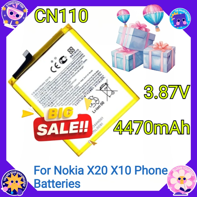 

Новый CN110 для Nokia X20 X10 аккумуляторы для телефона Bateria новый высококачественный сменный аккумулятор высокого качества CN110