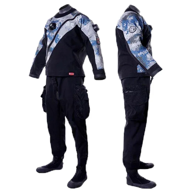 OEM 3-Layer Waterproof Fabric Latex Dry Suit Unisex Kayaking with Plus Size Neck and Sleeves Drysuit Style