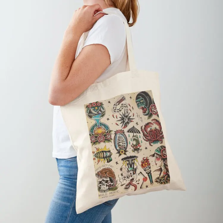

Tattoo Flash Art Tote Bag custom bags cloth bag woman reusable shopping bags Women's shopper