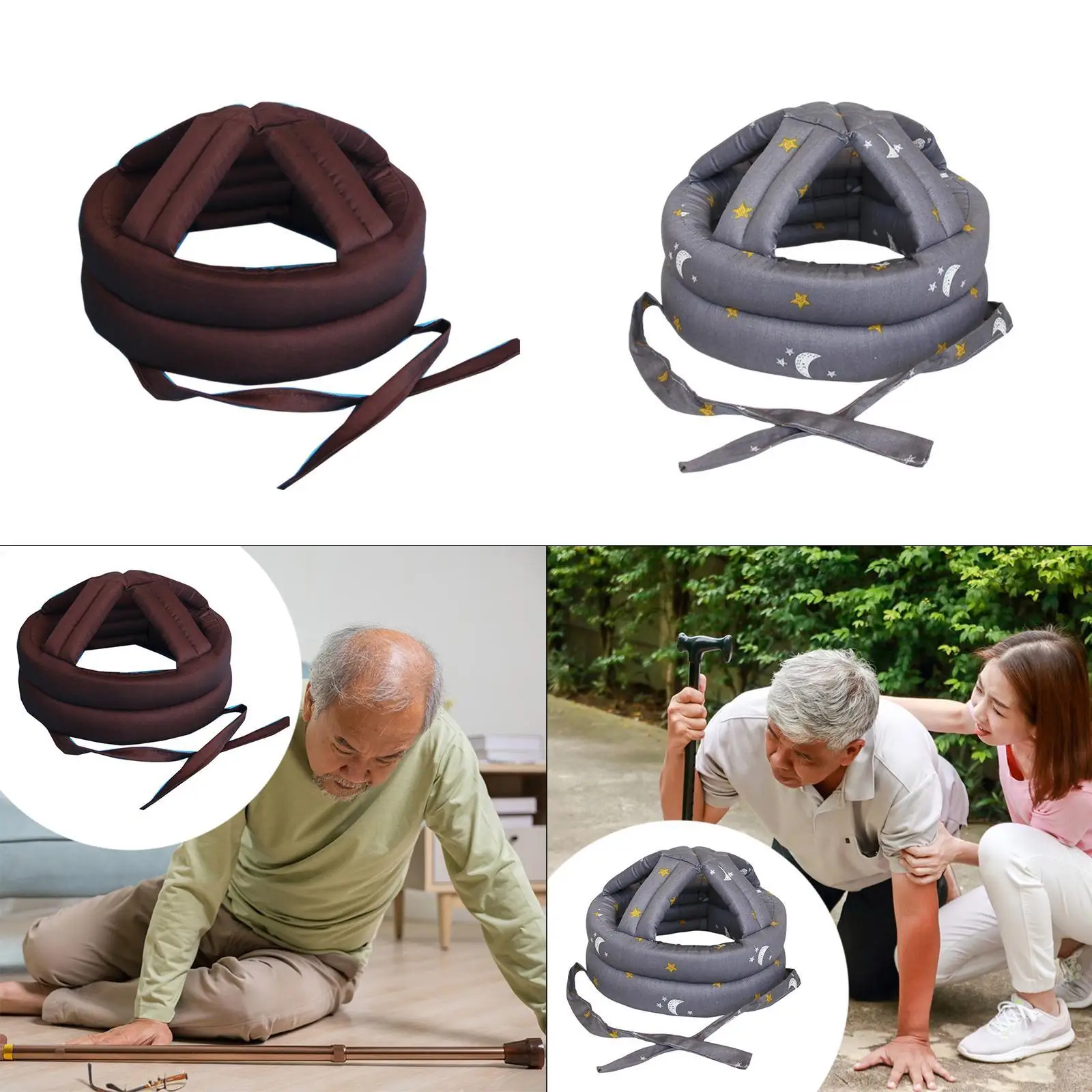 Elderly Protective Head Hat Adjustable Size Thick Soft Shock Protection for Old Men Breathe Fall Resistant Hat Anti Fall Cap