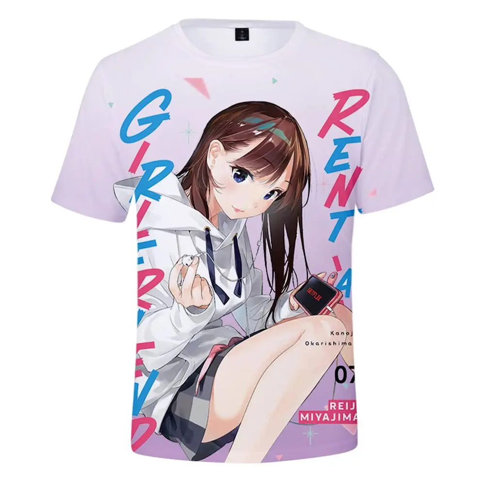

2022 Rent-A-Girlfriend Anime Merch 3D T-Shirt Spring Summer Men/Women Streetwear Kawaii T shirt Street Clothes