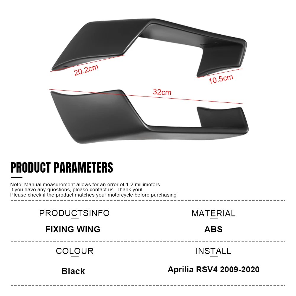 Suitable for Aprilia RSV4 2009-2020 motorcycle aerodynamic wing side panels, fixed wing air windshields ,high-quality side wings