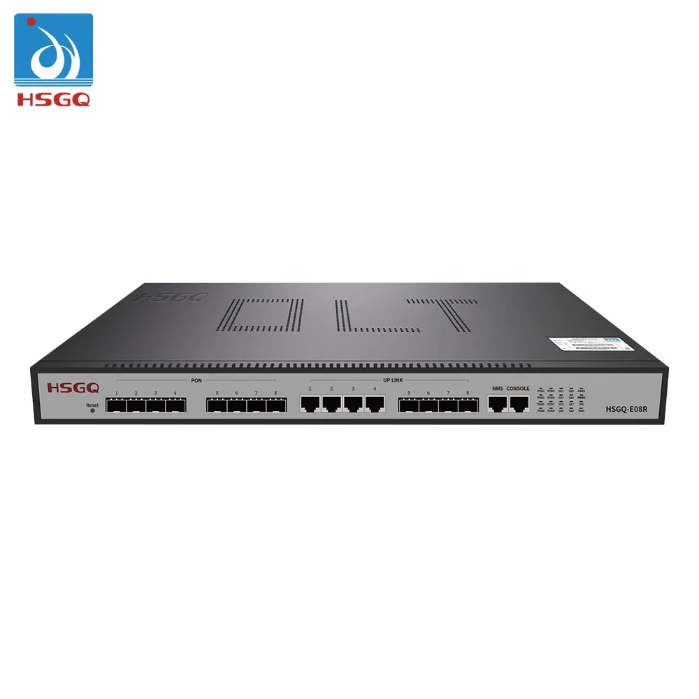 HSGQ XE08R 20km ftth 10G EPON OLT 8 port OLT with 10G sfp+ uplink 8 port EPON OLT compatible with any brand ONU