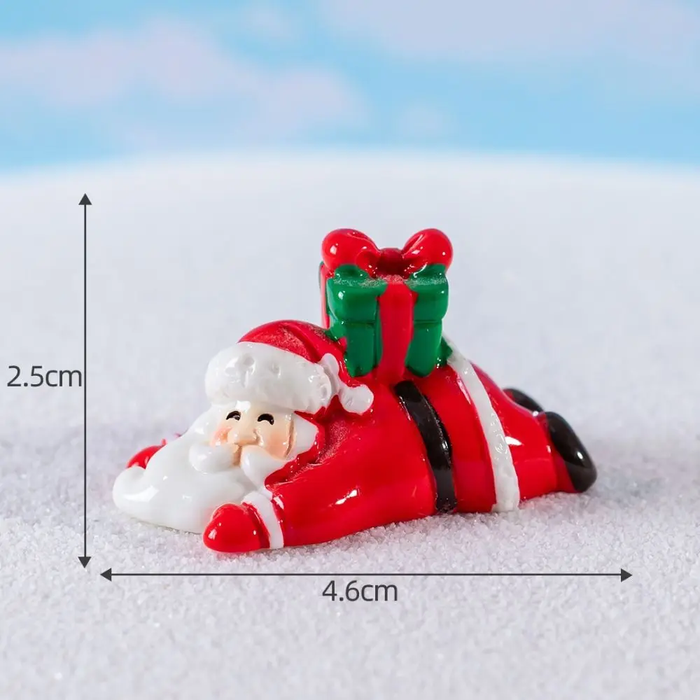 

Kawaii Bonsai Decor Micro Landscape Snow Scene Mini Santa Claus Figurines Resin DIY Christmas Ornaments Gifts Decorations