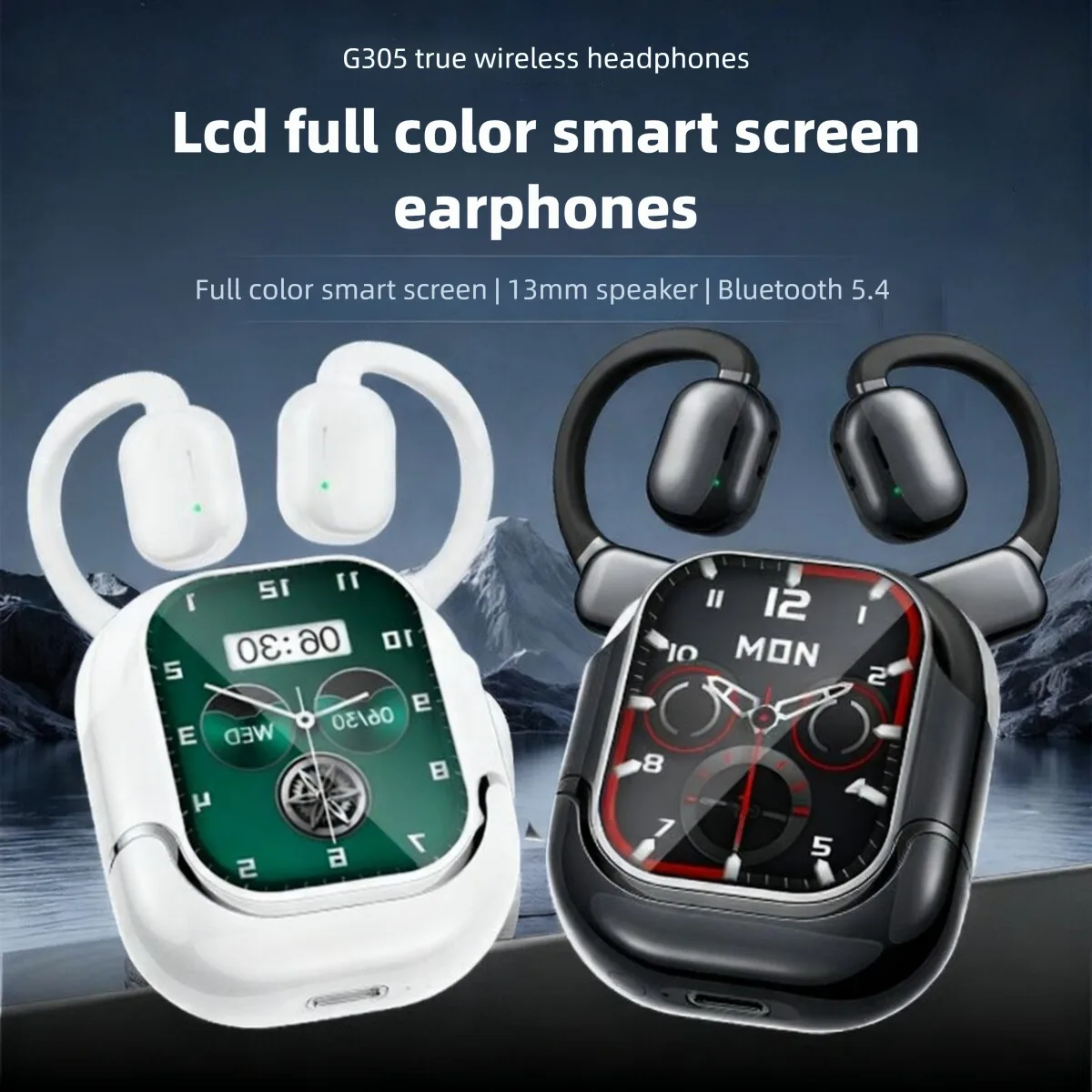 

Open-ear Wirelss Bluetooth Ear-hook Earsets With HD Touch Screen HIFI Noise Reduction Comfortable Wear Earphones For Sport Music