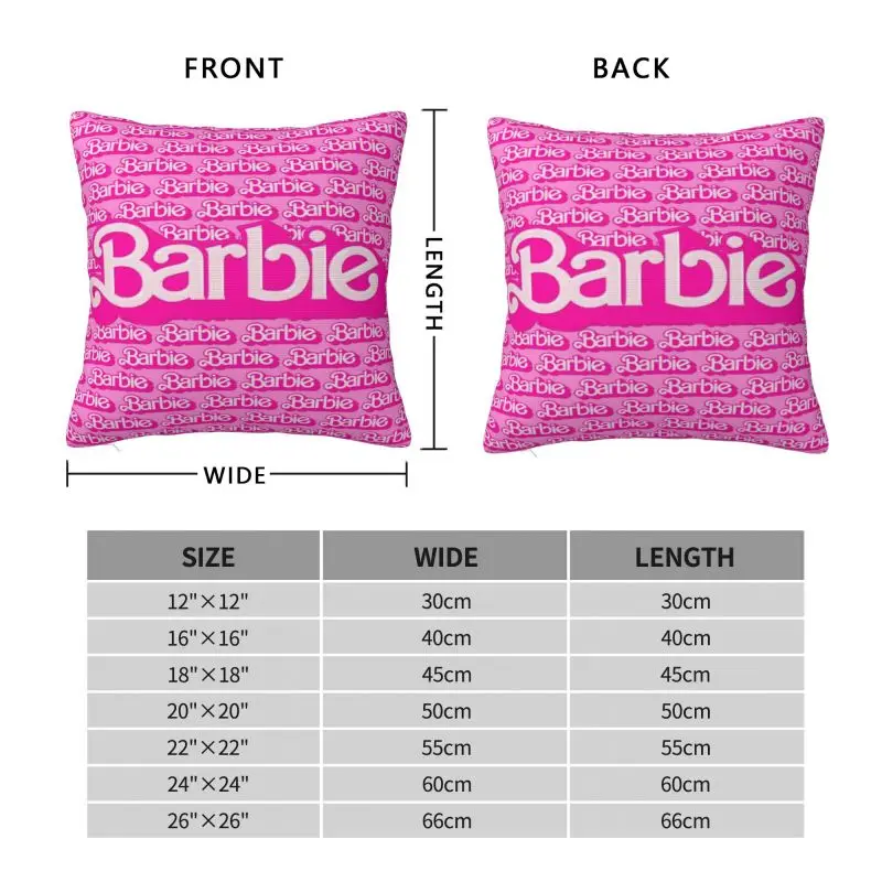 Custom Barbie Pattern Cushion Cover Velvet Modern Pillow Cases