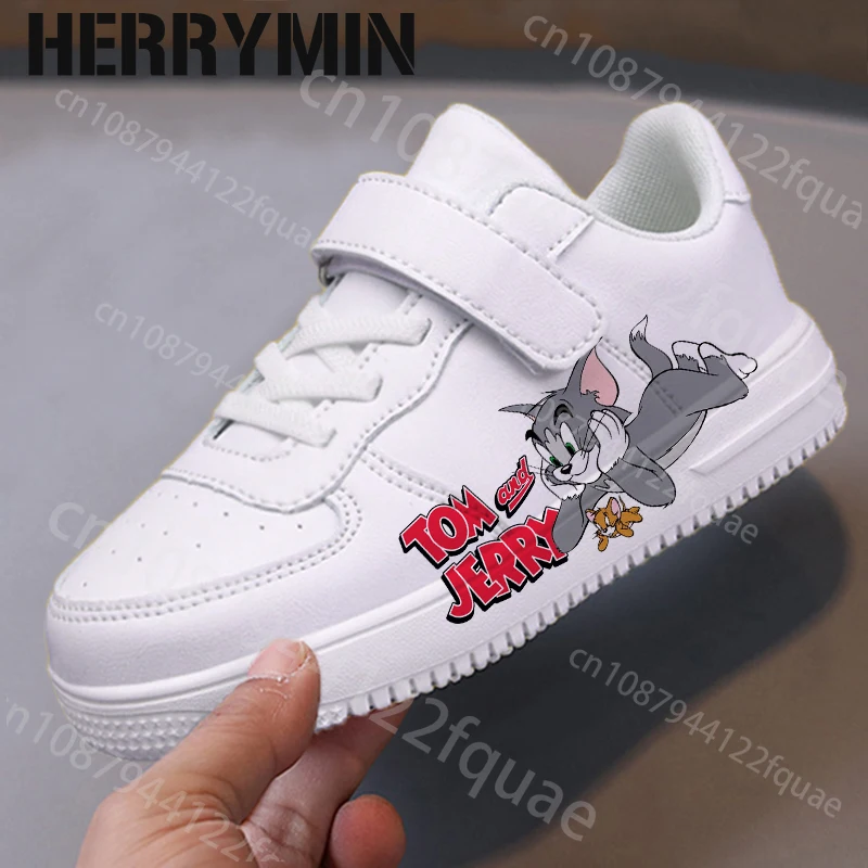 Tom Jerry Shoes Children Sneakers Cartoon Girl Student Soft Casual Shoe Fashion kids Sports Student Running Shoes Christmas Gift