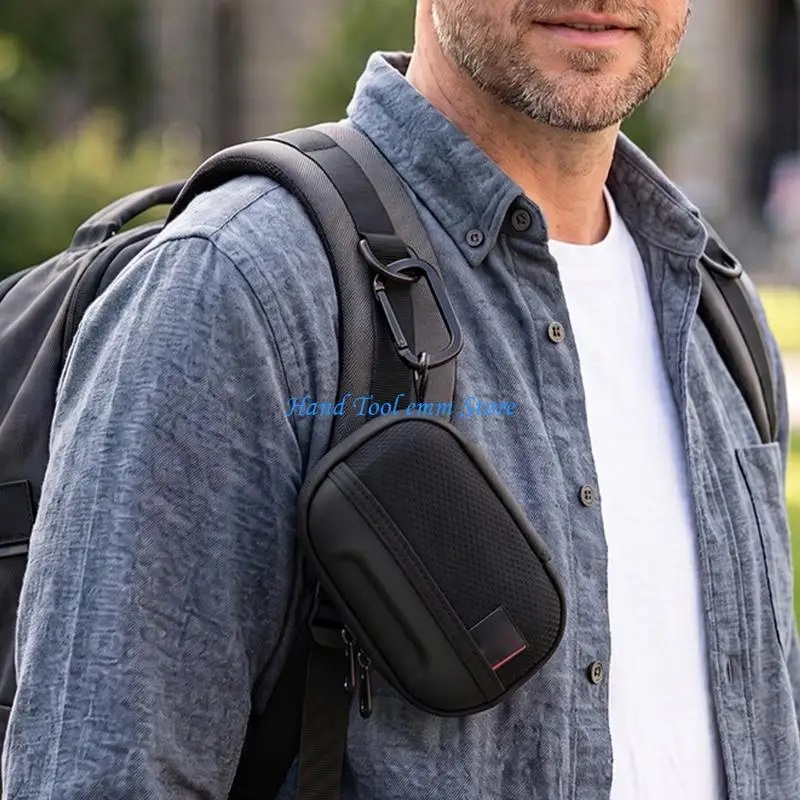 H37F Black Speaker Travel Case with Molded Shell and External Carrying Clip for GO5