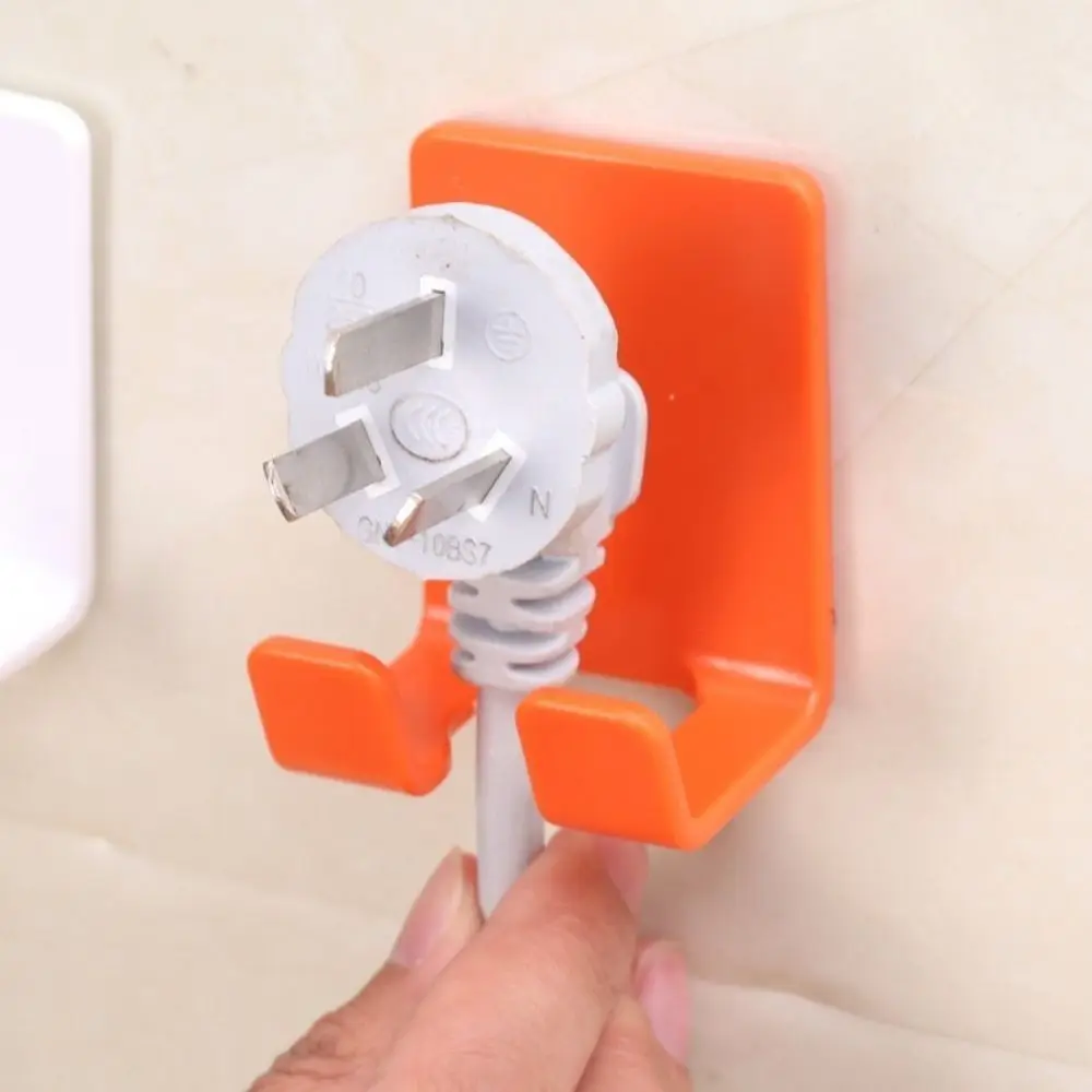 Wall-mounted Plug Socket Hook Durable Bathroom Accessories Seamless Power Plug Hook Home & Living ABS Storage Rack