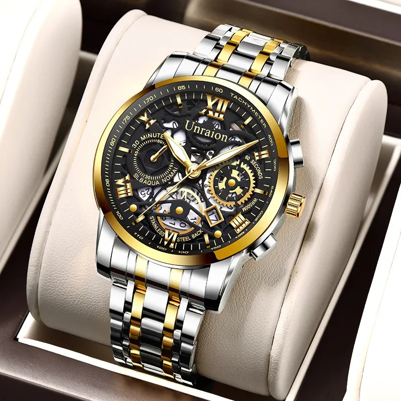 Man Watch Luxury Minimalist Quartz Wrist Watchs Gold Stainless Steel Waterproof Business Casual Calendar Watch Reloj Hombre