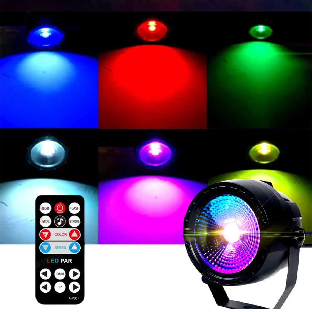 

COB RGB Color Led Stage Light 30W Par Lamp AC100-240V EU/US/UK/AU Plug with Remote Controller for KTV Disco Party Decoration