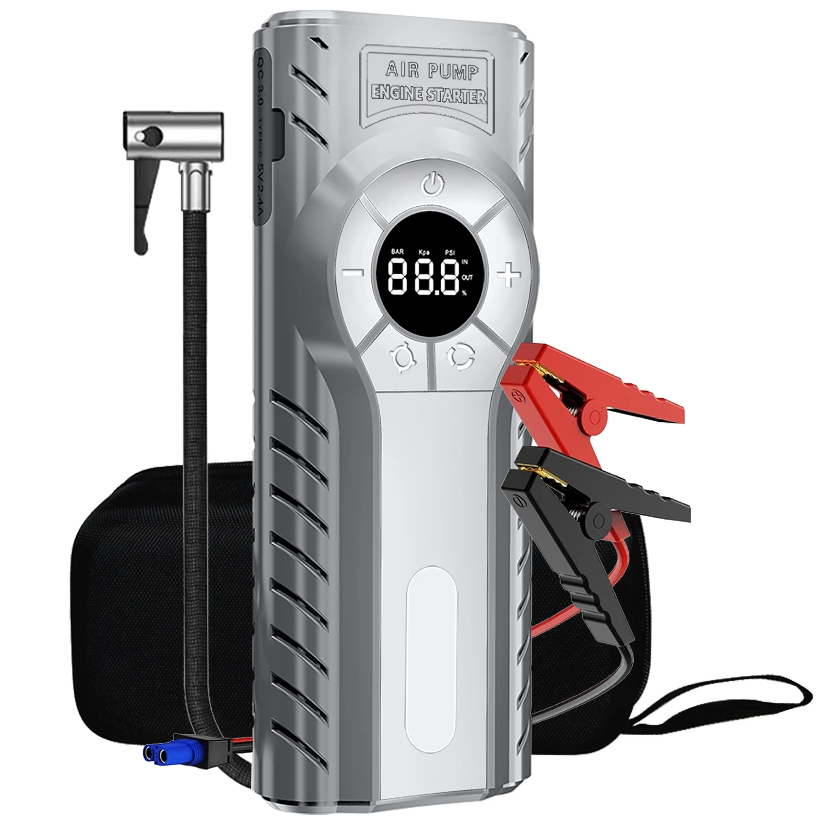 

GKFLY 2500A Car Jump Starter with air Compressor Portable Flashlight Starting Device Power Bank Battery Automotive Booster start