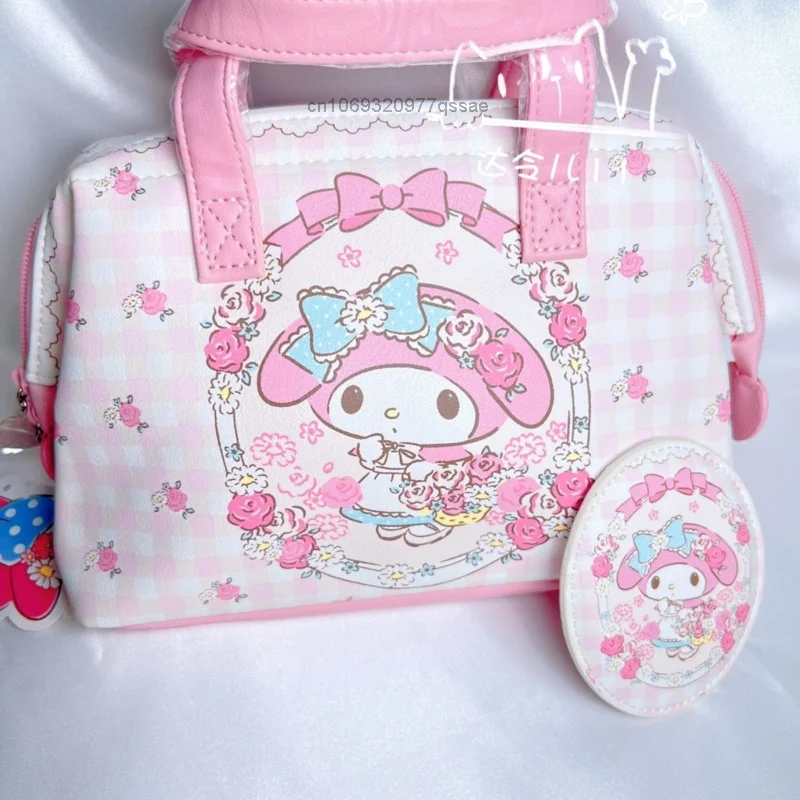 My Melody Medieval Cute Handbag Y2k Girl Kawaii Cartoon Printed Portable Zipper Storage Bag Portable Makeup Bag Toilet Bag