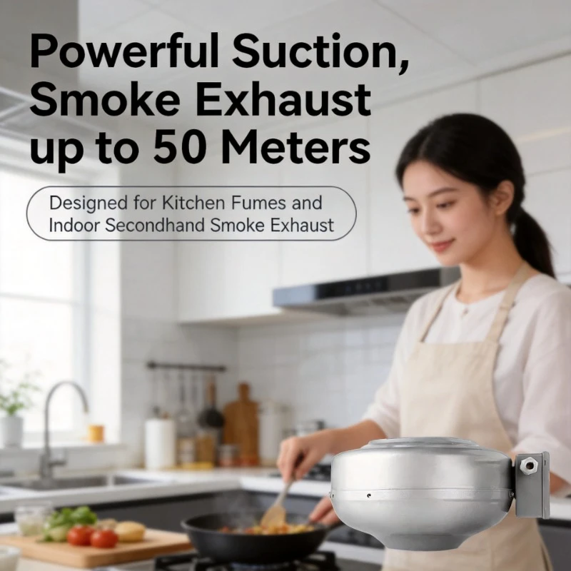 

Round Powerful Booster Exhaust Fan Low Noise Commercial Duct Ventilator for Restaurant Factory Hotel