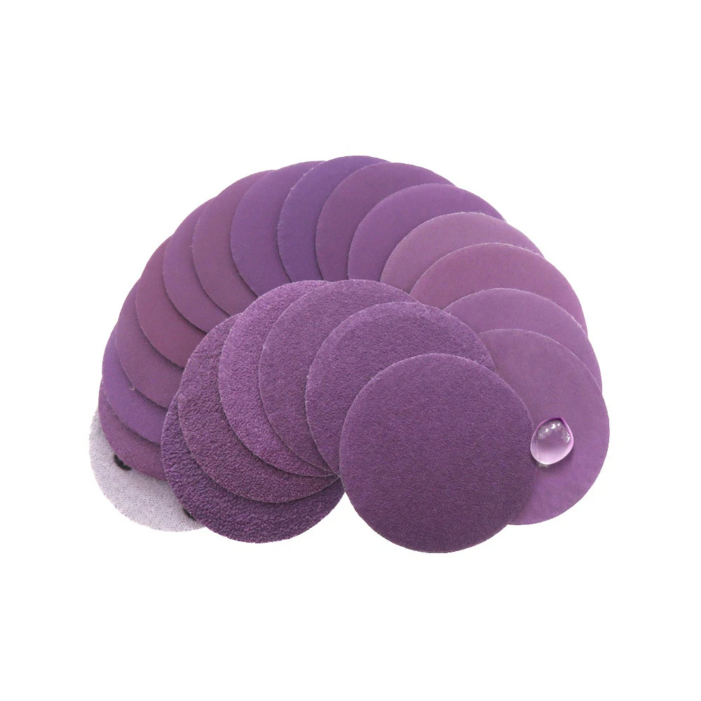 

1"(25mm) - 3"(75mm) Self-Adhesive Flocking Disc Sandpaper WET & DRY Purple Sanding Paper 60 80 100 120 150Grit to 10000Grit