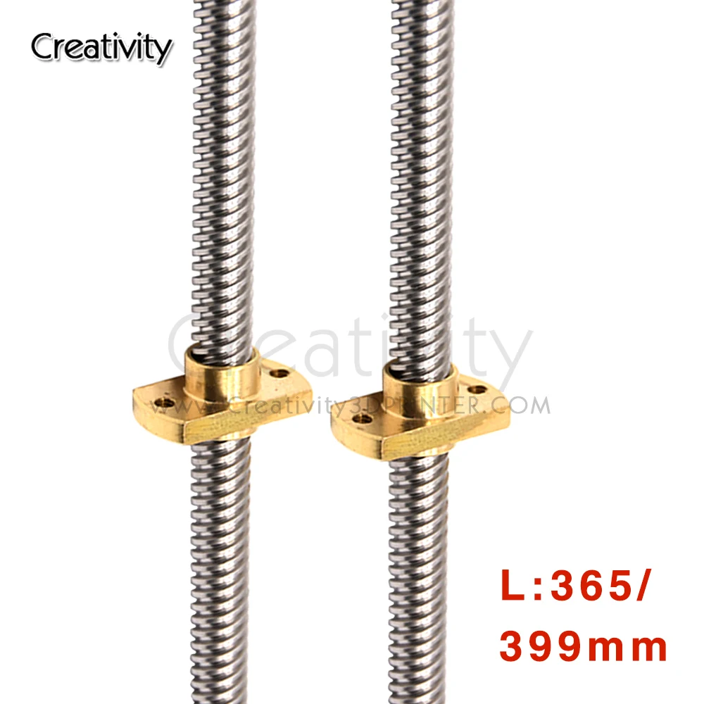 3D Printer T8 Lead Screw  Pitch 2mm Lead 8mm 365/400/ 515mm With Nut For Ender3 Ender-6 CR-10S CR-6 SE 3D Printer parts