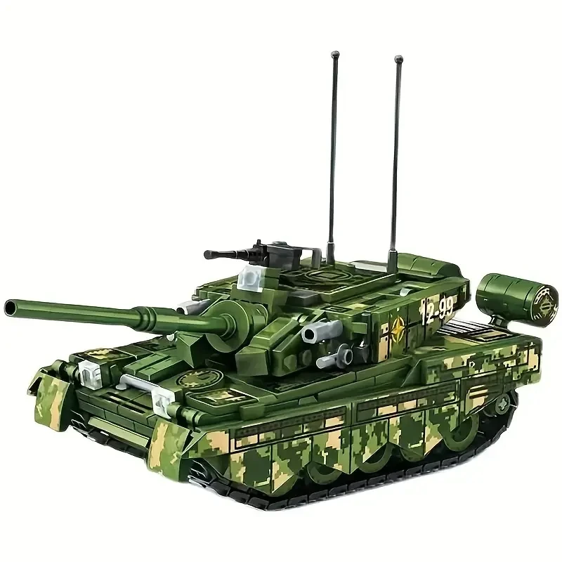 580+pcs Military Tank Model Building Blocks Set Type 99 Main Battle Tanks Truck With Soldiers Figures Toys For Kids