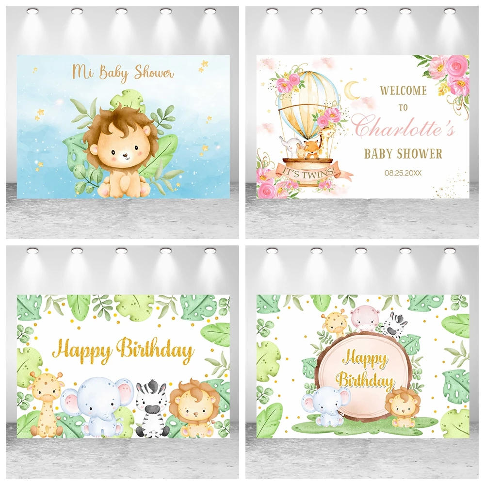 

Watercolor Forest Background Suitable For Newborn Wildlife Wild Party 1st Birthday Boy Girl Baby Shower Photography Decoration