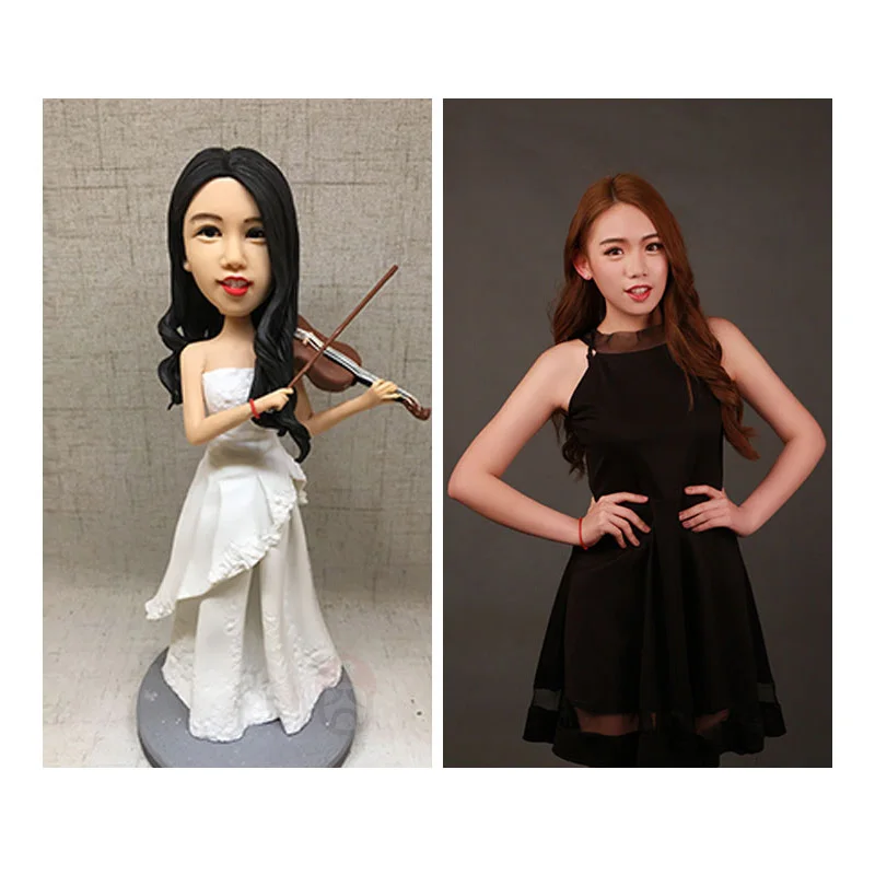 

Customized clay figurine real person portrait soft pottery doll customized hand-made clay doll clay wax doll photo wedding gif