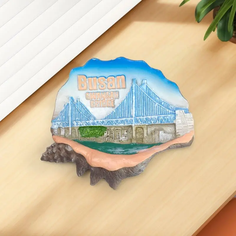 

South Korea Busan Gwangan Bridge Personalized Fridge Magnets City Tourist Souvenirs Gifts Home Decorations