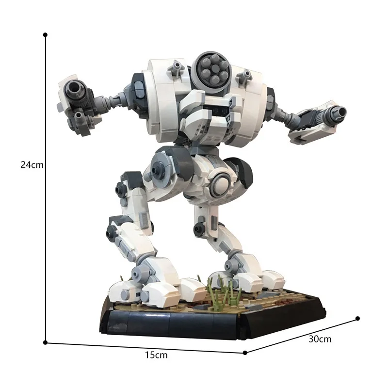 MOC Classic BattleTeched Mecha Soldier Uzi-Class Mecha Building Blocks Assembly Model Bricks Toys Family Friends Holiday Gifts