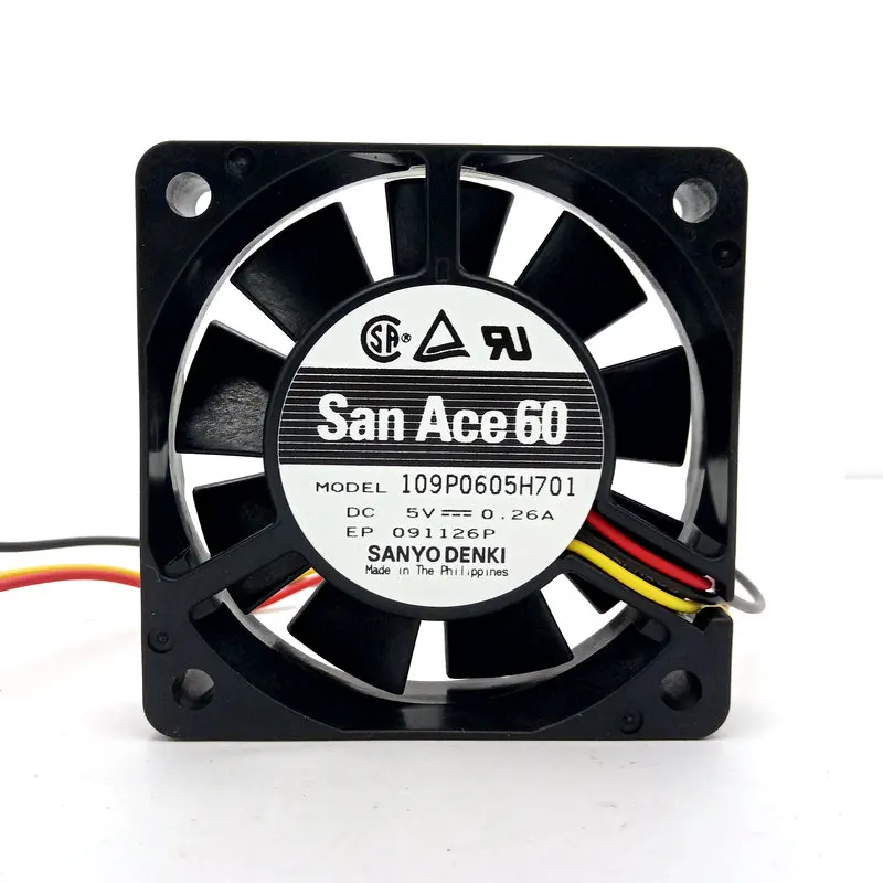 

New Original 109P0605H701 DC5V 0.26A 60*60*15MM 3Lines Cooling Fan