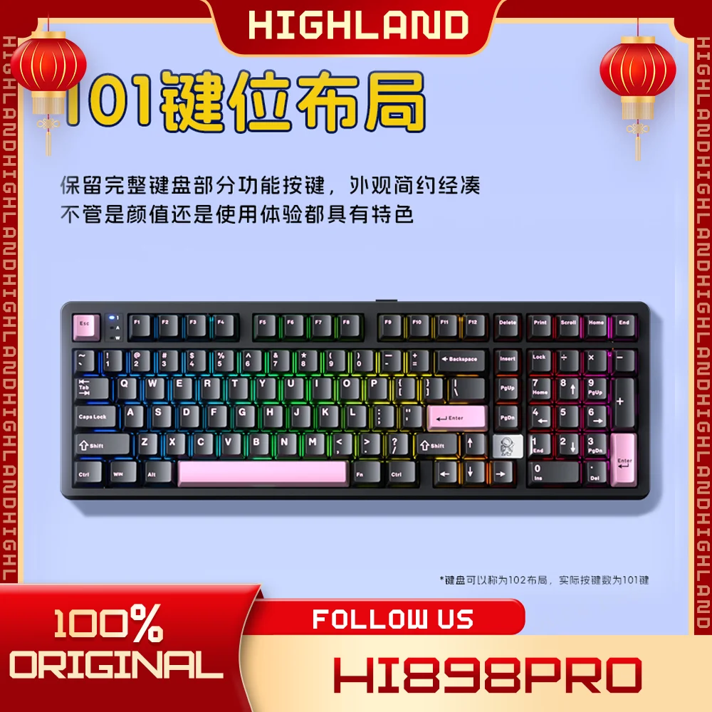 Nieuw LEOBOG Hi98Pro mechanisch toetsenbord 3-modus aluminium Draadloos aangepast gamingtoetsenbord Hot Swap-pakking Accessoires Toetsenborden